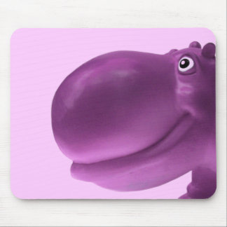 Happy Hippo Purple Mouse Pad
