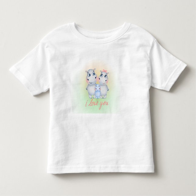 Happy Hippo Toddler T-shirt (Front)
