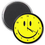 Happy Hippy face clock Magnet