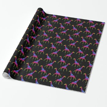 Happy Hippy Giraffe Wrapping Paper by Emangl3D at Zazzle