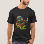 Happy Hippy Iguana Smoking Cigar Art T-Shirt
