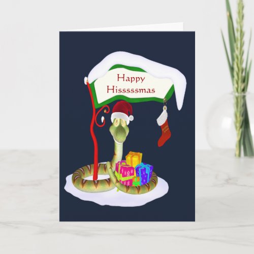 Happy Hisssssmas Funny Snake Christmas Holiday Card