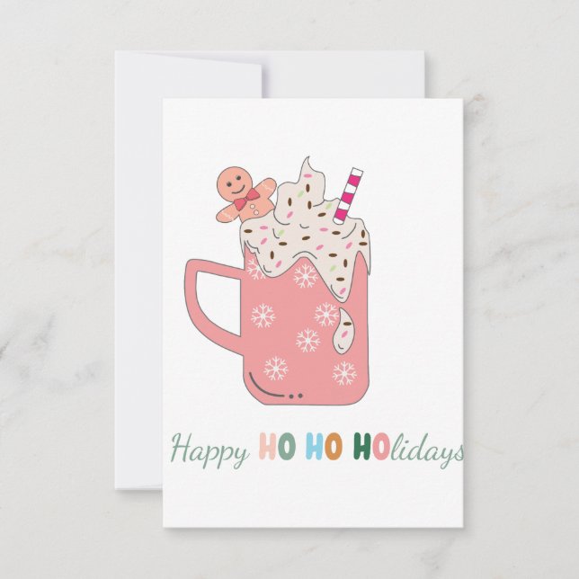 Happy Ho Ho Holidays Thank You Card (Front)