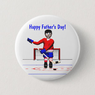 Happy Hockey Father's Day Button