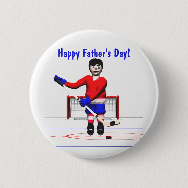 Happy Hockey Father's Day Button (Front)