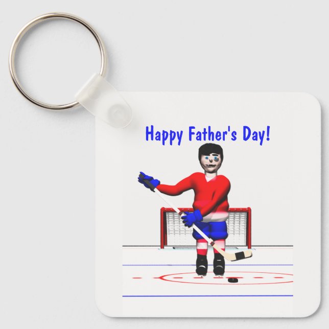 Happy Hockey Father's Day Keychain (Front)