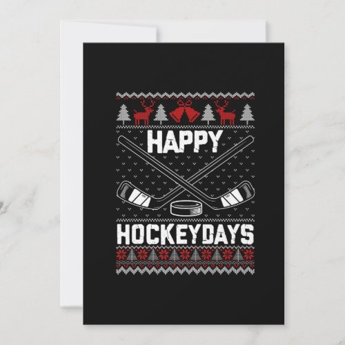 Happy Hockeydays Funny Christmas Ice Hockey Player Holiday Card
