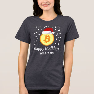Happy Hodldays - Bitcoin with Qr code Xmas 2026 Tri-Blend Shirt