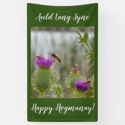 Happy Hogmanay Auld Lang Syne Thistle Banner