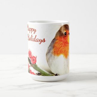 Happy Hoilidays Christmas Bird Coffee Mug
