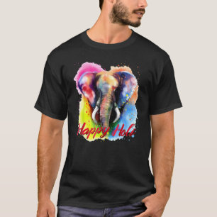 Happy Holi 2022 Festival Colorful Elephant Color I T-Shirt