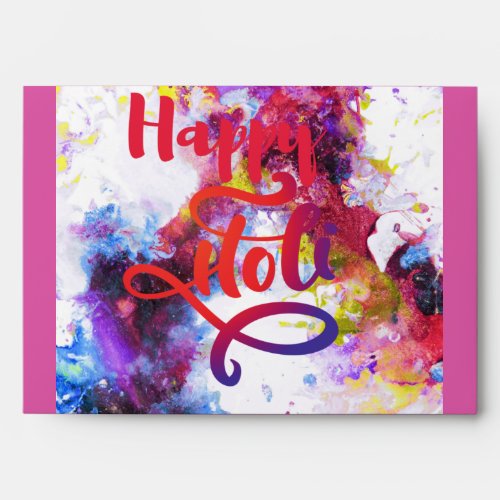 happy Holi  Announcement Envelope