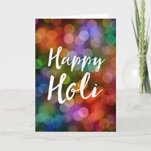 Happy Holi Bokeh Holiday Card