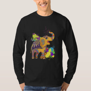 Happy Holi Colors India Hindu Spring Elephant Hol T-Shirt