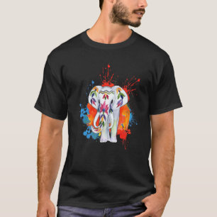 Happy Holi Colors India Hindu Spring Elephant Holi T-Shirt