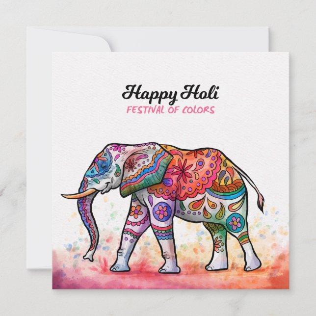Happy Holi - Festival Colors Invitation (Front)