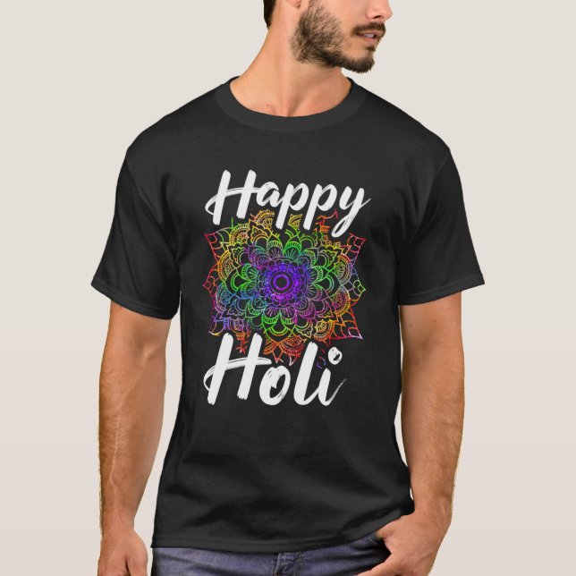 Happy Holi Festival Colourful Colours  India Sprin T-Shirt (Front)