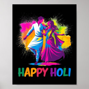 Happy Holi Festival Indian Colors Spring Dance Dan Poster