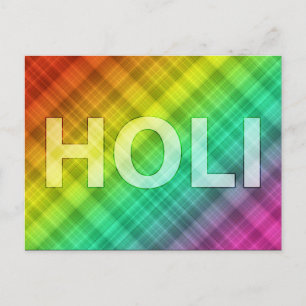happy holi : festival of color and spring postcard