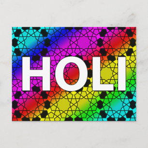 happy holi : festival of color and spring postcard