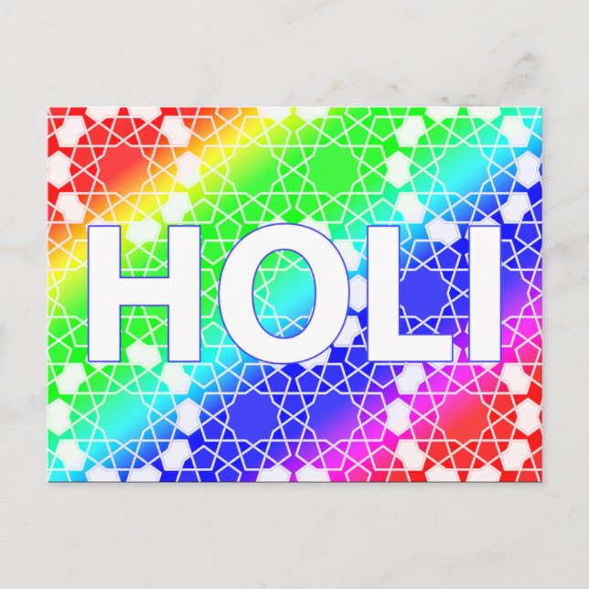 happy holi : festival of color and spring postcard (Front)