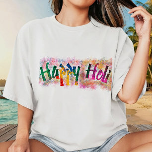 Happy Holi Festival of Colors Multi Color Design T-Shirt