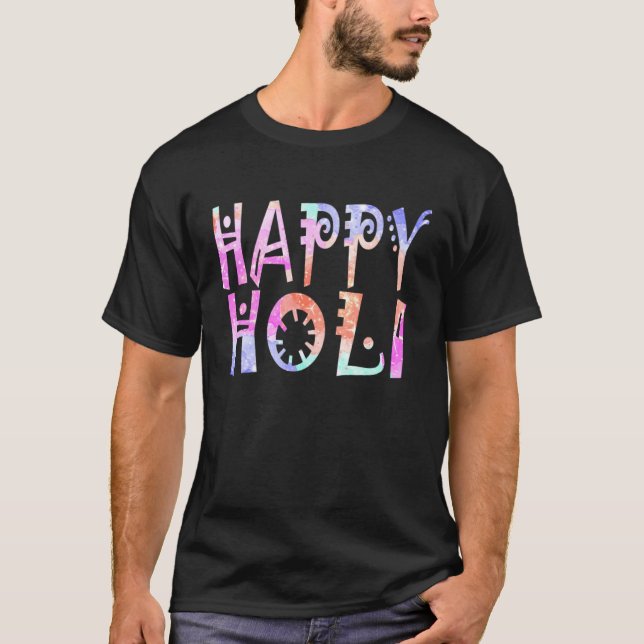 Happy Holi Festival Outfit for Women Kids Men Fami T-Shirt (Front)