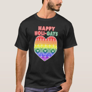 Happy Holi GAYS LGBTQ+ Christmas style T-Shirt
