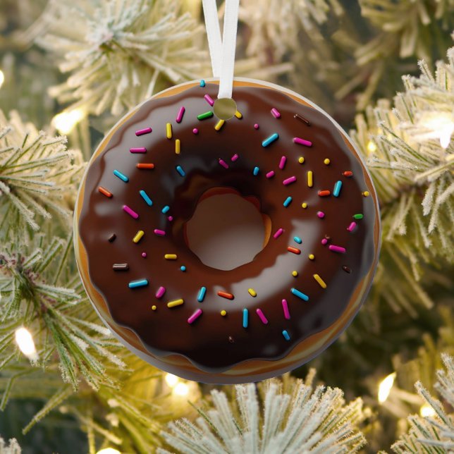 Happy Holi-glaze Donut Personalized Christmas Metal Ornament (Insitu)