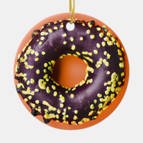 Happy Holi_Glaze  Funny Donut Pun Christmas Ceramic Ornament