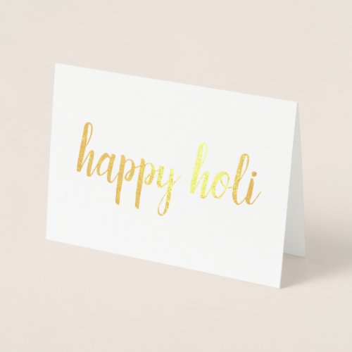 happy holi gold foil foil card