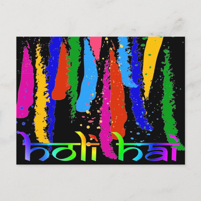 Happy Holi Greetings Postcard (Front)
