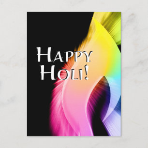 happy holi (light of color) postcard