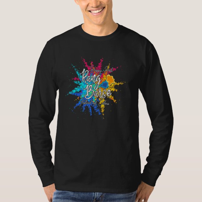 Happy Holi Rang Barse Spring Festival India Hindu  T-Shirt (Front)