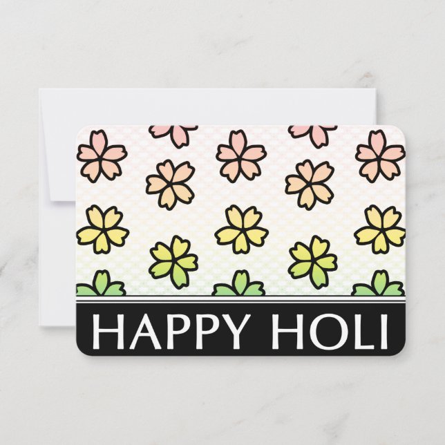 happy holi spring festival invitation (Front)