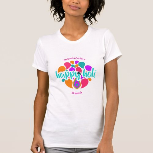 Happy Holi T Shirt For Women Men Kids Color India 