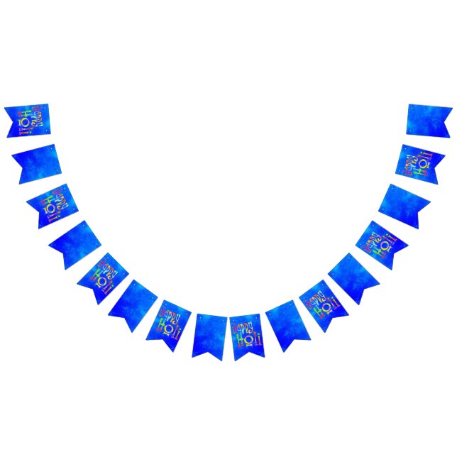 HAPPY HOLI typography 1 Bunting Flags (All)