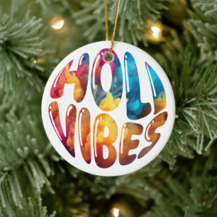 Happy Holi Vibes Hands Hindu Holi Festival Gifts Ceramic Ornament