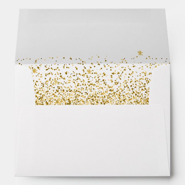 Happy HolidaClassic Gold Confetti & Glitter Inside Envelope (Back (Bottom))