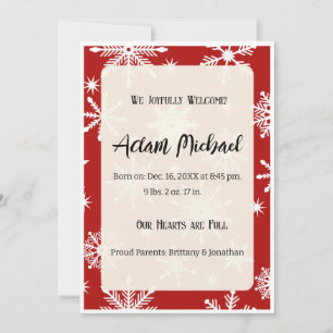 Happy Holiday Baby Birth Announcement Photo