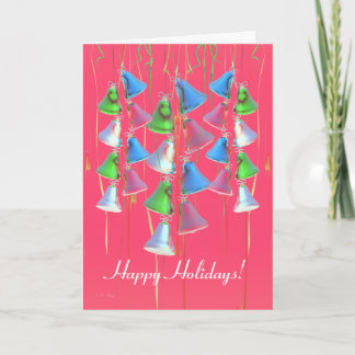Happy Holiday Bells on Red Card