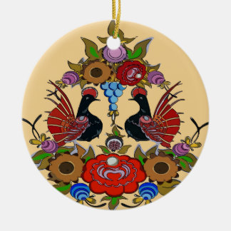 Happy Holiday Birds , Scandinavia Ceramic Ornament