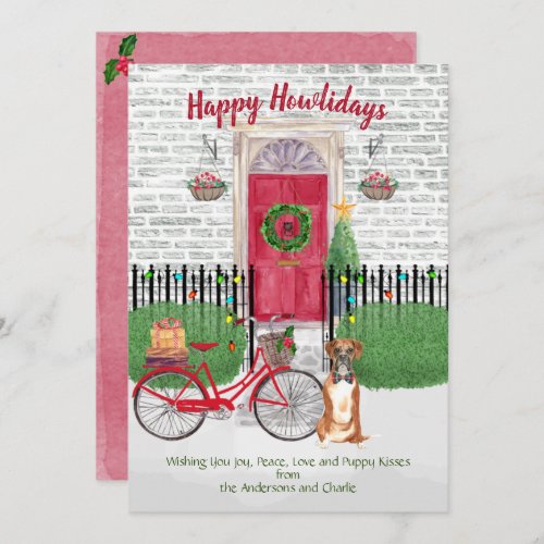 Happy Holiday  Boxer Door Red Bicycle Christmas