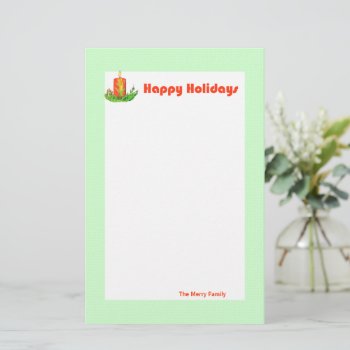 Happy Holiday Candle Stationery by xfinity7 at Zazzle
