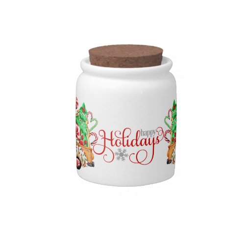 Happy Holiday  Candy Jar