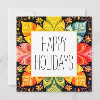 Happy holiday cards blue