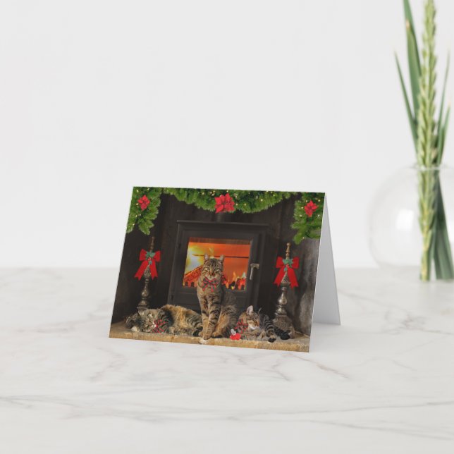 "Happy Holiday Cats" Note Card (Front)