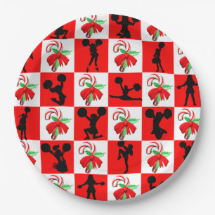 HAPPY HOLIDAY CHEERLEADING CHRISTMAS PAPER PLATES