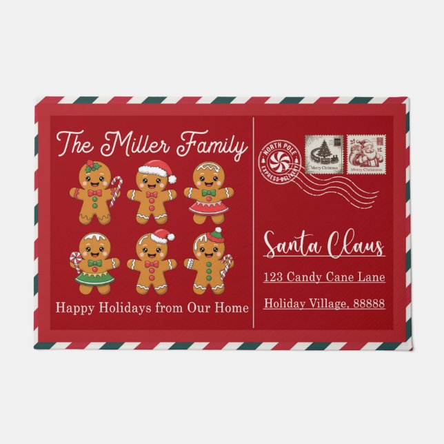Happy Holiday Christmas Doormat – Festive Welcome  (Front)