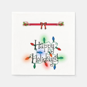 Happy Holiday Christmas Paper Napkins 